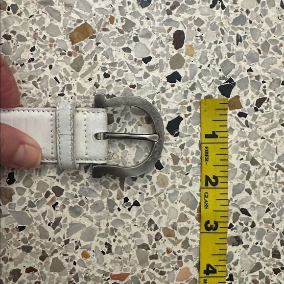 Salvatore Ferragamo made in Italy white silver belt 34 vintage - Picture 3 of 8
